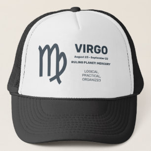 Aangepaste Naam / Tekst Zodiac Sign Maagd Trucker Pet