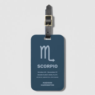 Aangepaste naam / tekst Zodiac Sign Schorpioen Bagagelabel