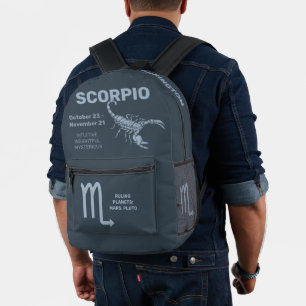 Aangepaste naam / tekst Zodiac Sign Schorpioen Bedrukte Rugzak
