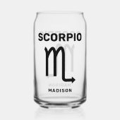 Aangepaste naam / tekst Zodiac Sign Schorpioen Blikvorm Glas (Voorkant)
