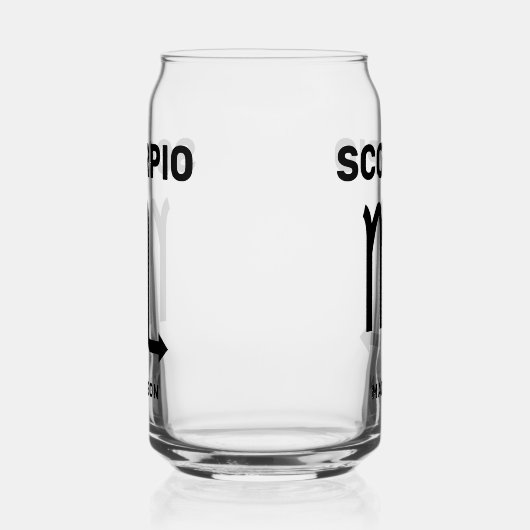 Aangepaste naam / tekst Zodiac Sign Schorpioen Blikvorm Glas (Rechts)