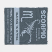 Aangepaste naam / tekst Zodiac Sign Schorpioen Fleece Deken (Voorkant (Horizontaal))