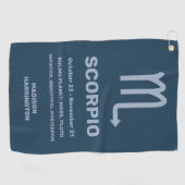 Aangepaste naam / tekst Zodiac Sign Schorpioen Golfhanddoek (Horizontaal)