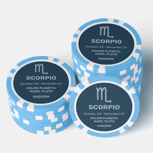 Aangepaste naam / tekst Zodiac Sign Schorpioen Poker Chips (Opstapeling)