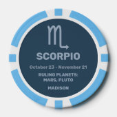 Aangepaste naam / tekst Zodiac Sign Schorpioen Poker Chips (Voorkant)