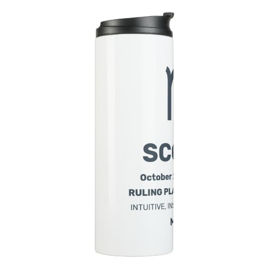 Aangepaste naam / tekst Zodiac Sign Schorpioen Thermosbeker (Gedraaid links)