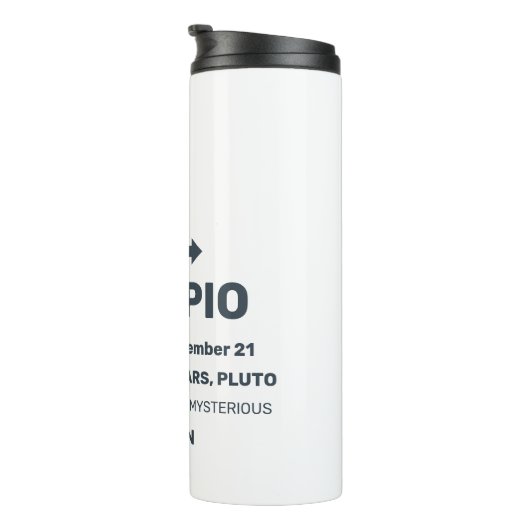 Aangepaste naam / tekst Zodiac Sign Schorpioen Thermosbeker (Geroteerd rechts)