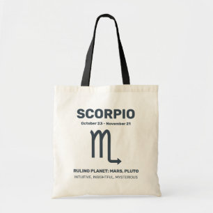 Aangepaste naam / tekst Zodiac Sign Schorpioen Tote Bag