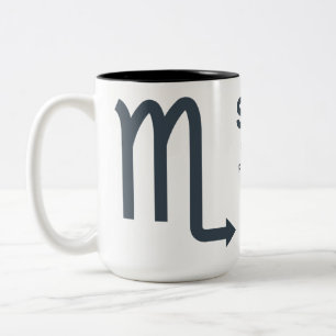 Aangepaste naam / tekst Zodiac Sign Schorpioen Tweekleurige Koffiemok