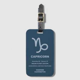 Aangepaste naam / tekst Zodiac Sign Steenbok Bagagelabel