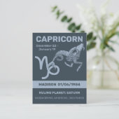 Aangepaste naam / tekst Zodiac Sign Steenbok Briefkaart (Staand voorkant)