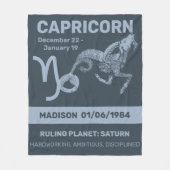 Aangepaste naam / tekst Zodiac Sign Steenbok Fleece Deken (Voorkant)