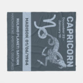 Aangepaste naam / tekst Zodiac Sign Steenbok Fleece Deken (Voorkant (Horizontaal))