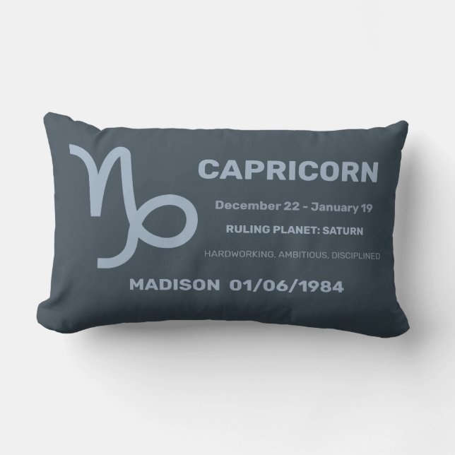 Aangepaste naam / tekst Zodiac Sign Steenbok Kussen (Voorkant)