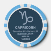 Aangepaste naam / tekst Zodiac Sign Steenbok Poker Chips (Voorkant)