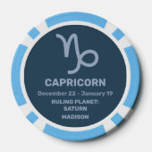 Aangepaste naam / tekst Zodiac Sign Steenbok Poker Chips (Achterkant)
