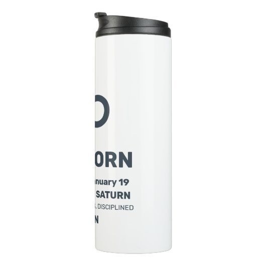 Aangepaste naam / tekst Zodiac Sign Steenbok Thermosbeker (Geroteerd rechts)