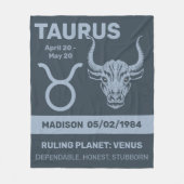 Aangepaste naam / tekst Zodiac Sign Stier Fleece Deken (Voorkant)