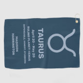 Aangepaste naam / tekst Zodiac Sign Stier Golfhanddoek (Horizontaal)