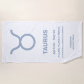 Aangepaste naam / tekst Zodiac Sign Stier Strandlaken (Voorkant)