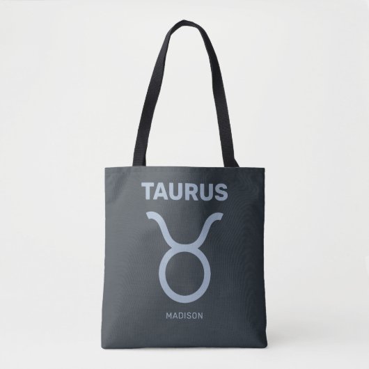 Aangepaste naam / tekst Zodiac Sign Stier Tote Bag (Voorkant)