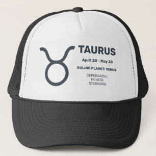 Aangepaste naam / tekst Zodiac Sign Stier Trucker Pet