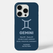 Aangepaste naam / tekst Zodiac Sign Tweelingen Case-Mate iPhone Case (Achterkant)