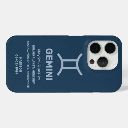 Aangepaste naam / tekst Zodiac Sign Tweelingen Case-Mate iPhone Case (Achterkant (horizontaal))