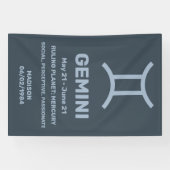 Aangepaste naam / tekst Zodiac Sign Tweelingen Spandoek (Horizontaal)