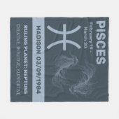 Aangepaste naam / tekst Zodiac Sign Vissen Fleece Deken (Voorkant (Horizontaal))