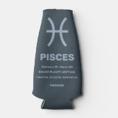 Aangepaste naam / tekst Zodiac Sign Vissen Flesjeskoeler (Voorkant)
