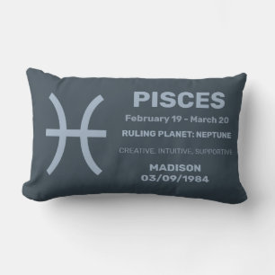 Aangepaste naam / tekst Zodiac Sign Vissen Kussen
