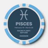 Aangepaste naam / tekst Zodiac Sign Vissen Poker Chips (Voorkant)