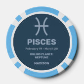 Aangepaste naam / tekst Zodiac Sign Vissen Poker Chips (Achterkant)