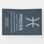 Aangepaste naam / tekst Zodiac Sign Vissen Spandoek (Horizontaal)