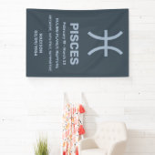 Aangepaste naam / tekst Zodiac Sign Vissen Spandoek (Insitu)
