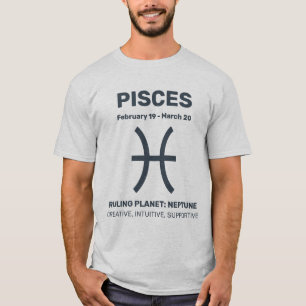 Aangepaste naam / tekst Zodiac Sign Vissen T-shirt