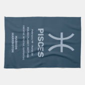 Aangepaste naam / tekst Zodiac Sign Vissen Theedoek (Horizontaal)