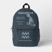 Aangepaste Naam / Tekst Zodiac Sign Waterman Bedrukte Rugzak (Voorkant)