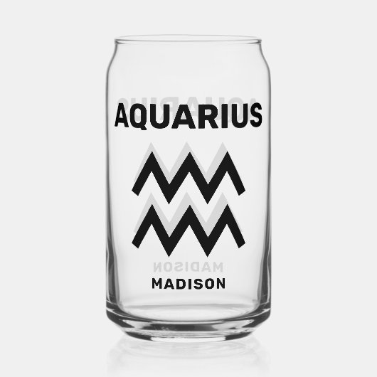 Aangepaste Naam / Tekst Zodiac Sign Waterman Blikvorm Glas (Voorkant)