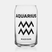 Aangepaste Naam / Tekst Zodiac Sign Waterman Blikvorm Glas (Achterkant)