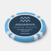Aangepaste Naam / Tekst Zodiac Sign Waterman Poker Chips (Enkel)