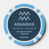 Aangepaste Naam / Tekst Zodiac Sign Waterman Poker Chips (Achterkant)