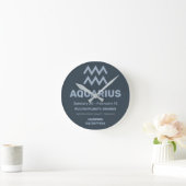 Aangepaste Naam / Tekst Zodiac Sign Waterman Ronde Klok (Huis)