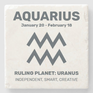 Aangepaste Naam / Tekst Zodiac Sign Waterman Stenen Onderzetter