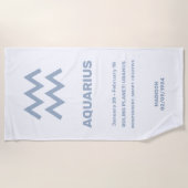 Aangepaste Naam / Tekst Zodiac Sign Waterman Strandlaken (Voorkant)
