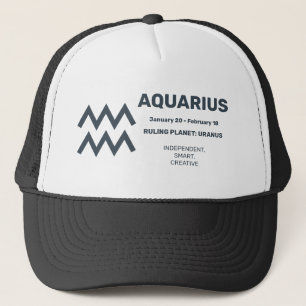 Aangepaste Naam / Tekst Zodiac Sign Waterman Trucker Pet