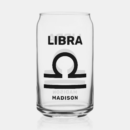 Aangepaste naam / tekst Zodiac Sign Weegschaal Blikvorm Glas (Voorkant)