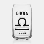 Aangepaste naam / tekst Zodiac Sign Weegschaal Blikvorm Glas (Achterkant)
