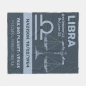 Aangepaste naam / tekst Zodiac Sign Weegschaal Fleece Deken (Voorkant (Horizontaal))